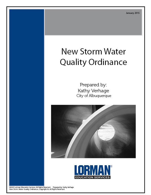 New Storm Water Quality Ordinance