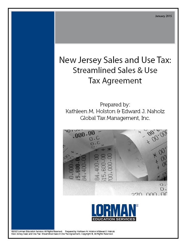 New Jersey Sales and Use Tax: Streamlined Sales & Use Tax Agreement