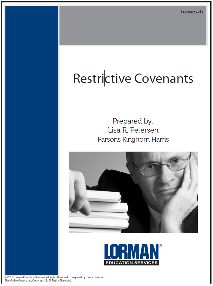 Restrictive Covenants — Report | Lorman Education Services