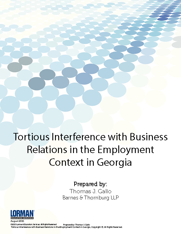 Tortious Interference with Business Relations in the Employment Context in Georgia