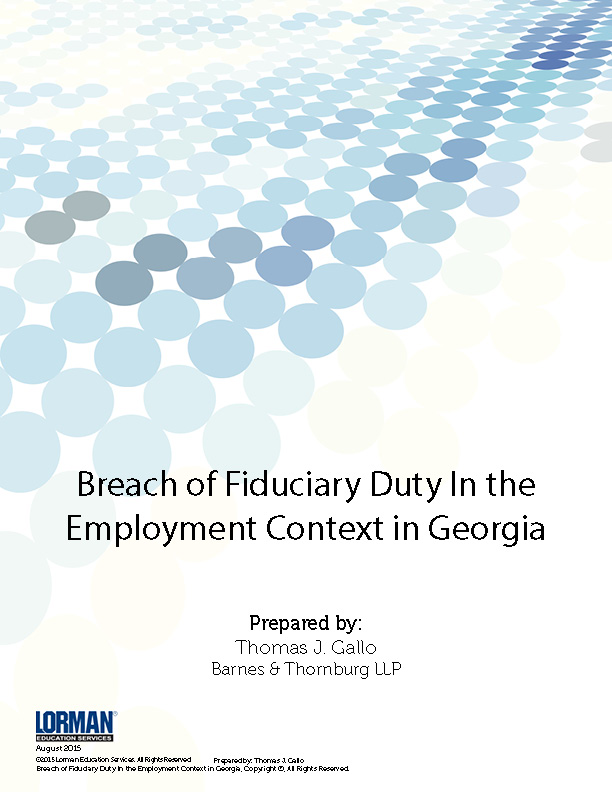 Breach of Fiduciary Duty In the Employment Context in Georgia