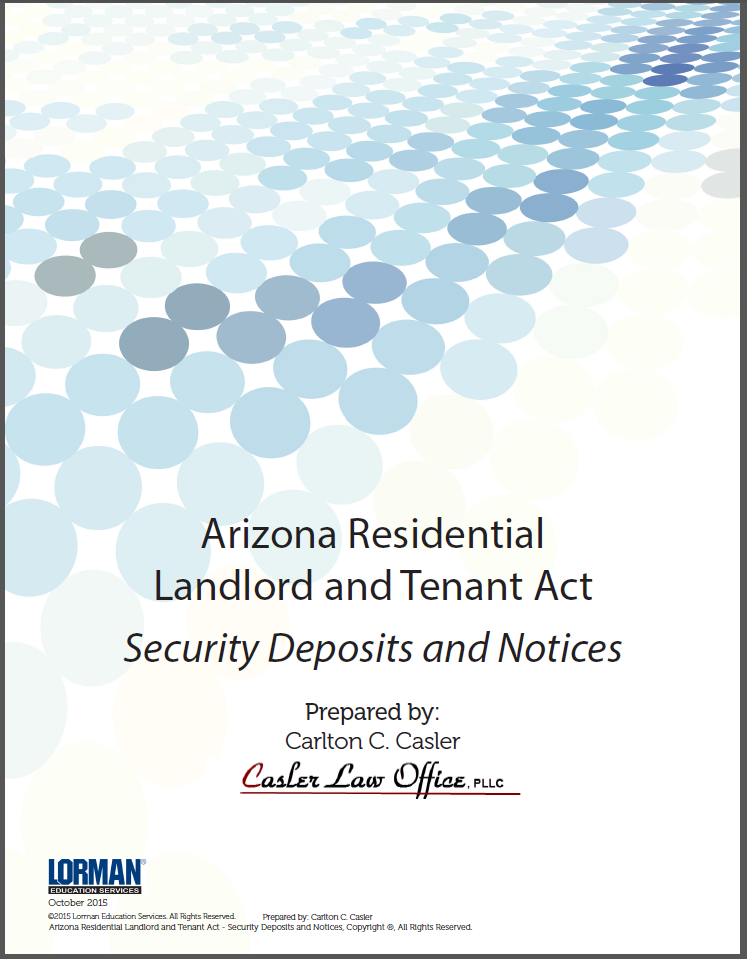 Arizona Residential Landlord and Tenant Act Security Deposits and