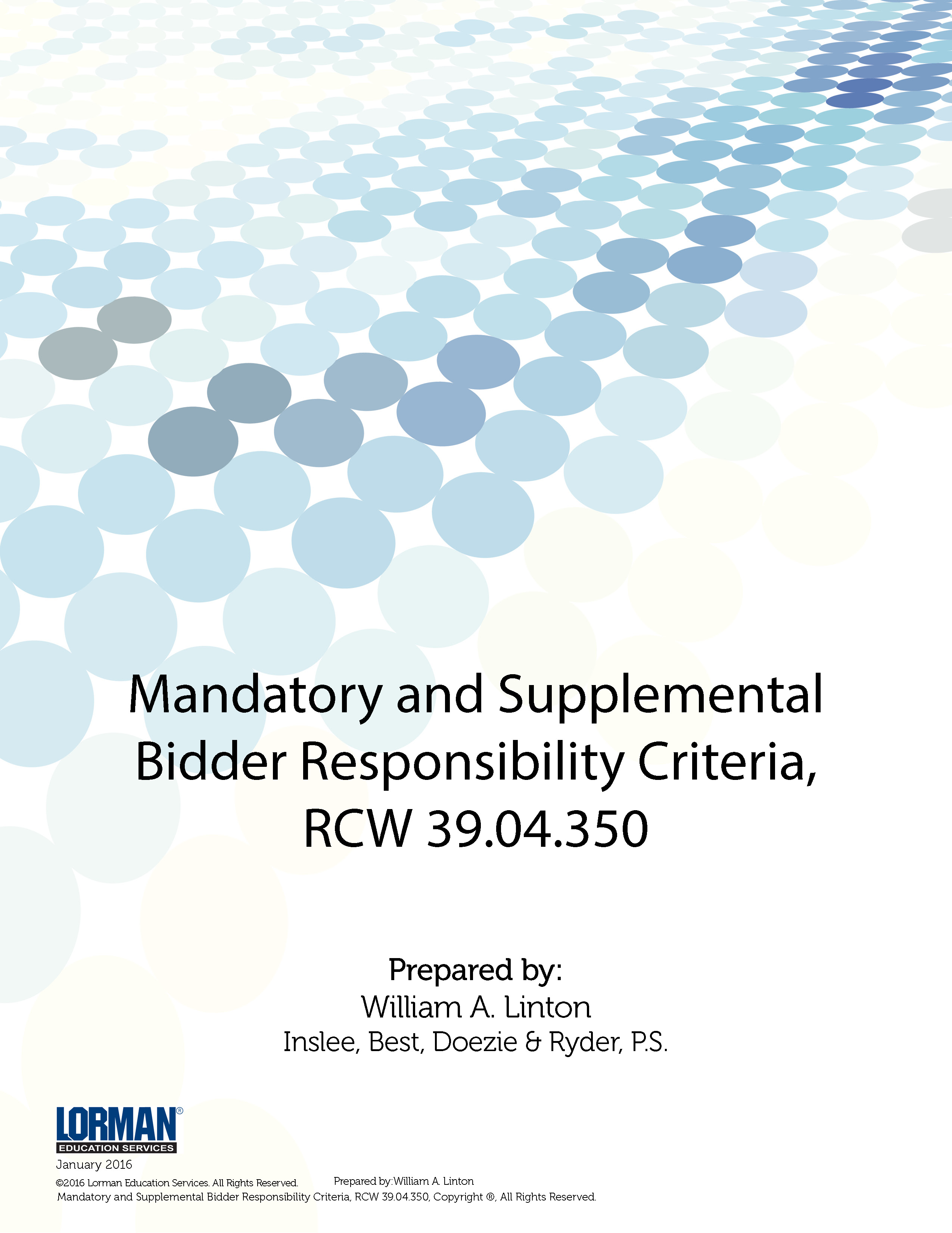 Mandatory and Supplemental Bidder Responsibility Criteria, RCW 39.04.350