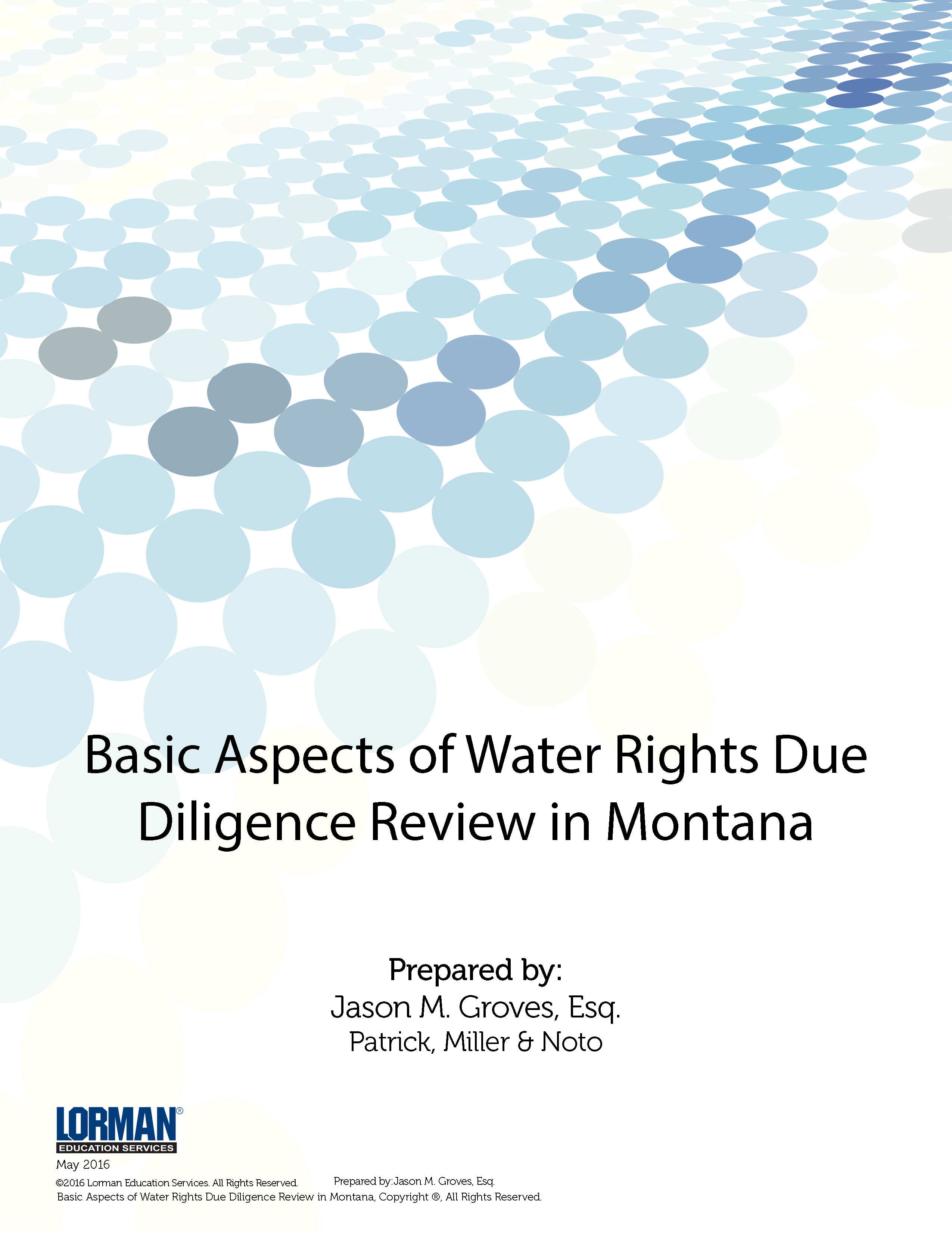 Basic Aspects of Water Rights Due Diligence Review in Montana