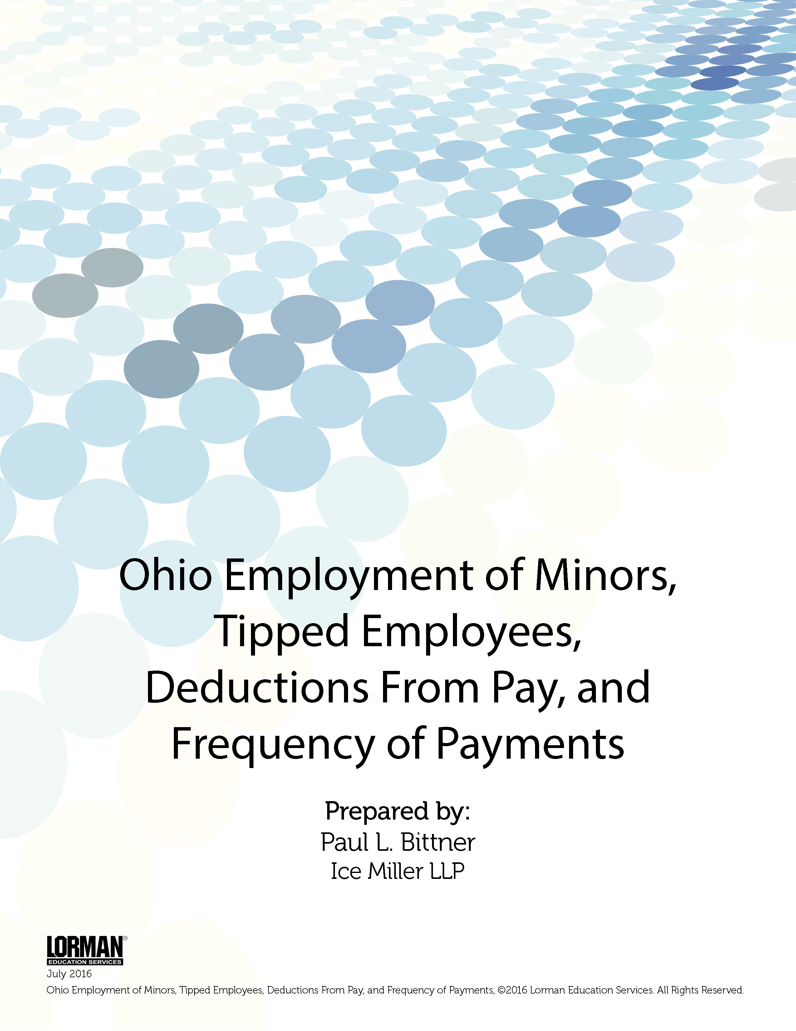 Ohio Employment of Minors, Tipped Employees, Deductions From Pay, and Frequency of Payments