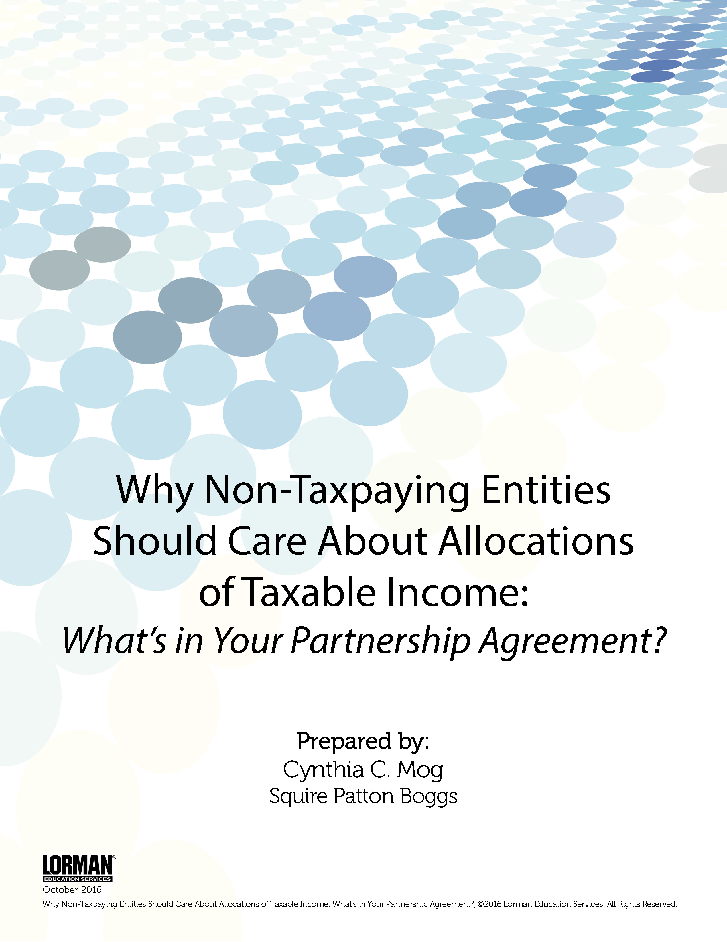 Why Non-Taxpaying Entities Should Care About Allocations of Taxable Income