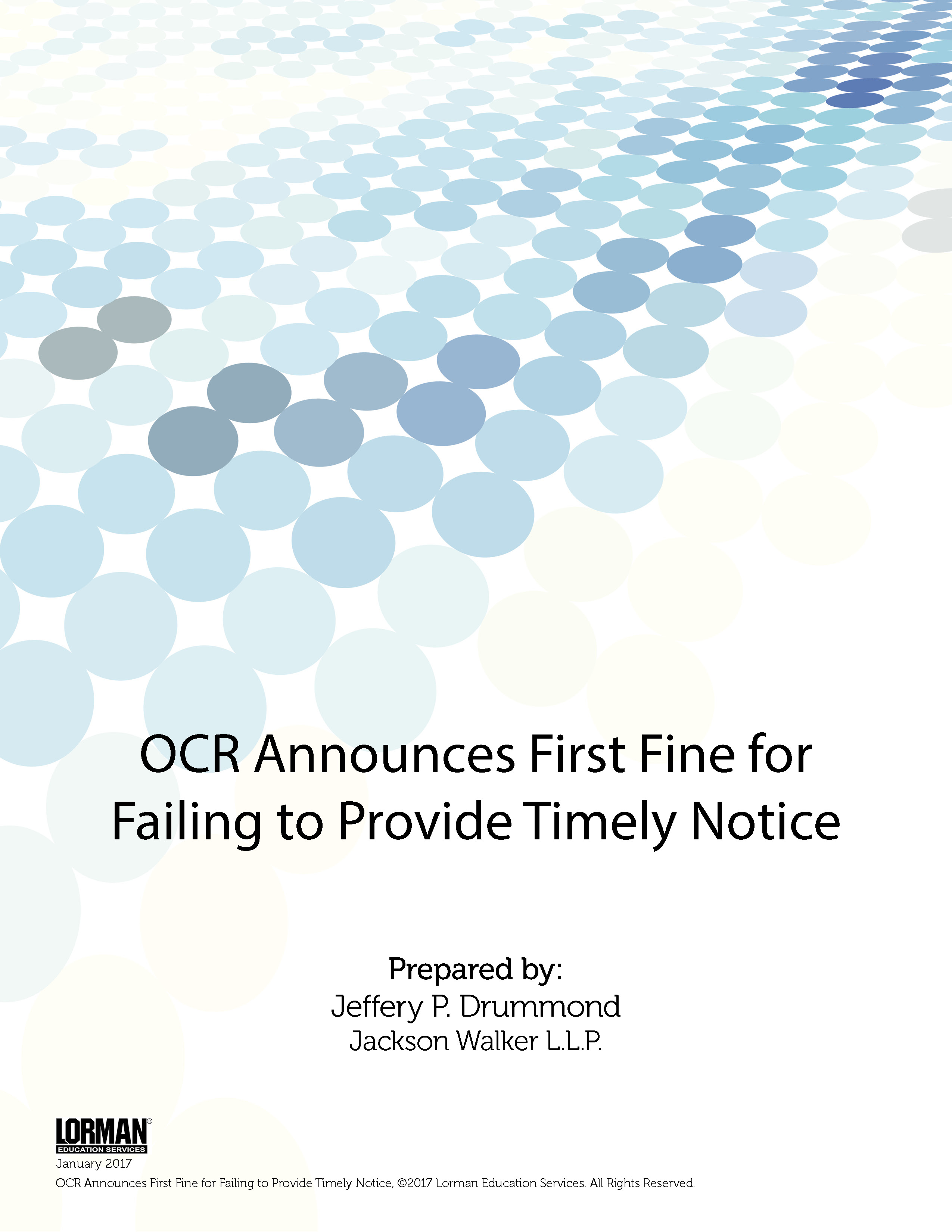 OCR Announces First Fine for Failing to Provide Timely Notice